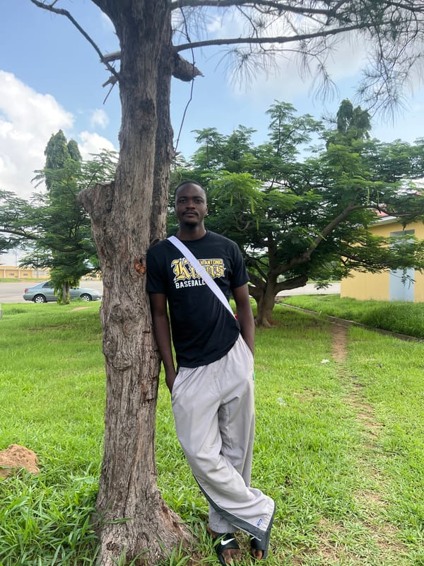 Casual morning street life around a shaded spot in Jalingo