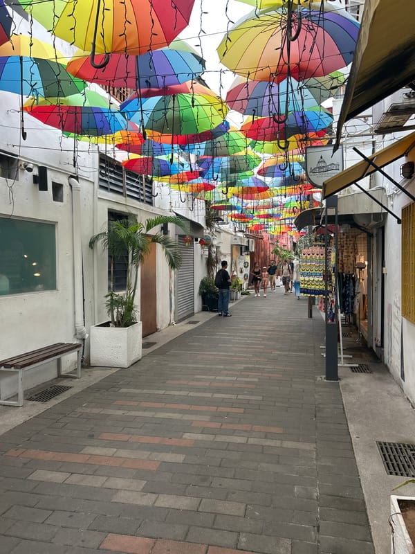George Town's heritage streets: mosques, temples, umbrellas, and popsicles