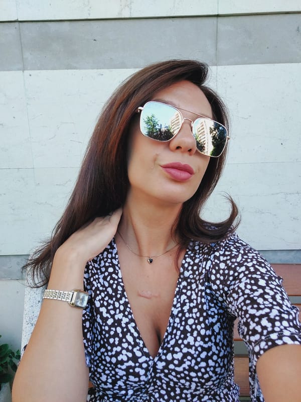 Morning looks in Sofia, black and white dress across three scenes