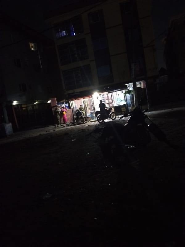 Night street scene captured in Alaiyabiagba, Nigeria