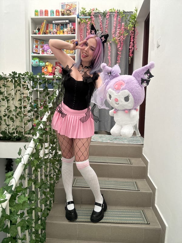 Cosplay photo session captured on Zagreb staircase