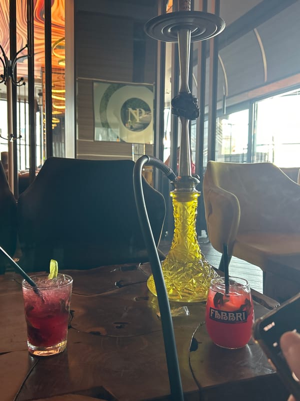 Afternoon hookah and cocktails documented at Burgas cafe