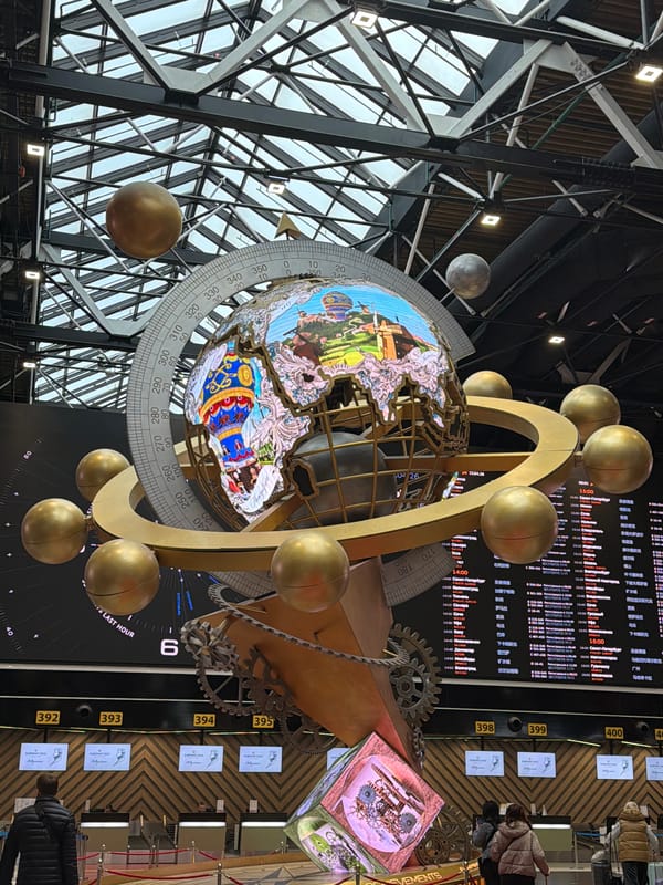 Globe art installation spotted inside unknown building