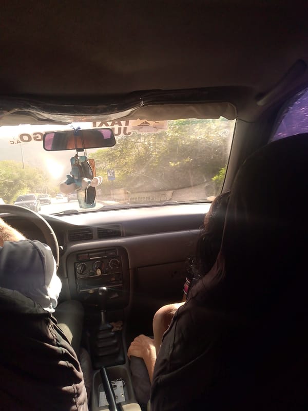 Taxi ride and bakery visit documented in La Asuncion