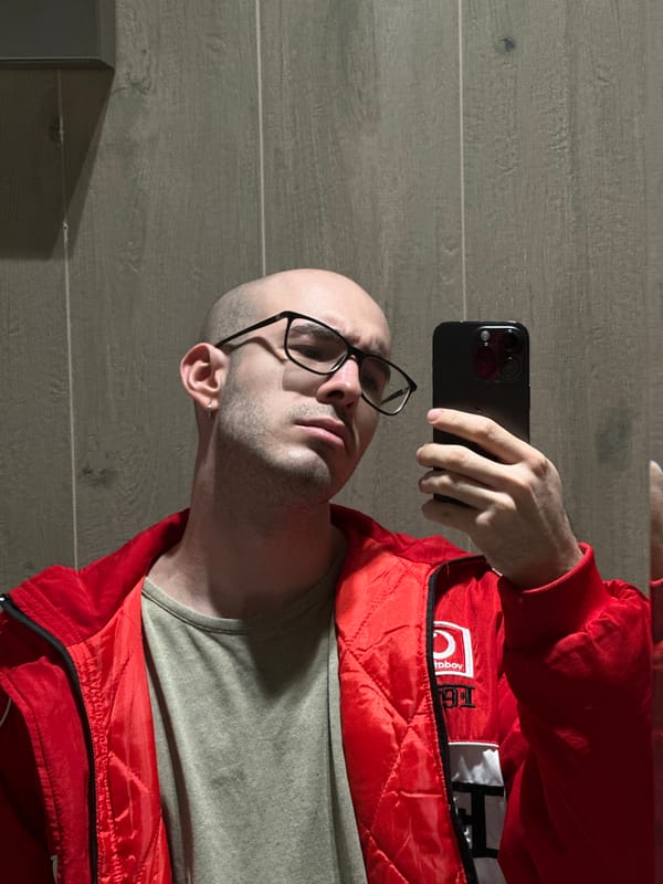 Man takes selfie in red jacket in Kazan