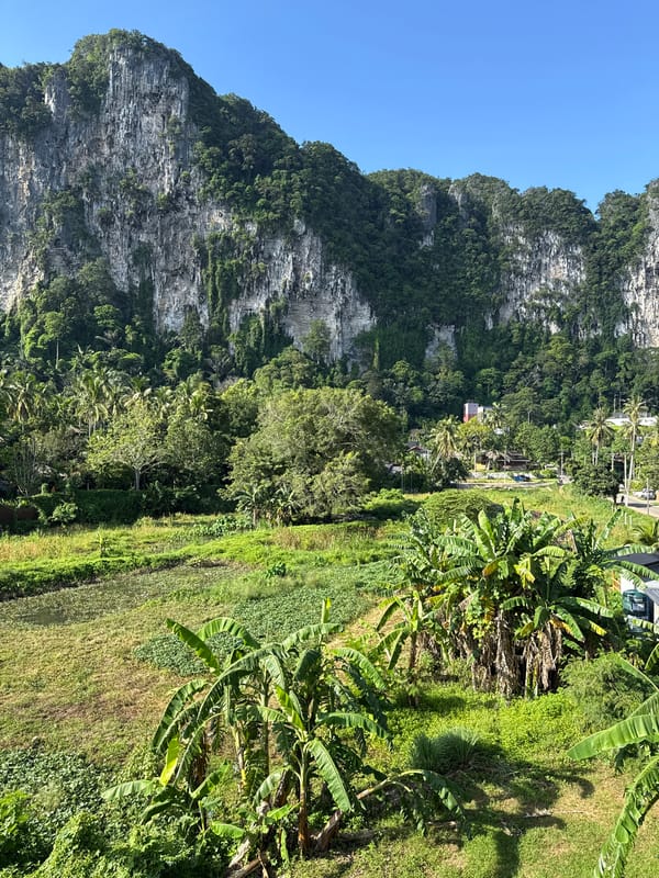 Limestone cliffs and streets around Ban Ao Nang