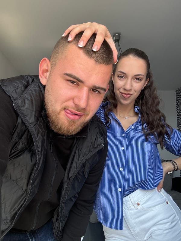 Couple takes selfies together in Varna, Bulgaria