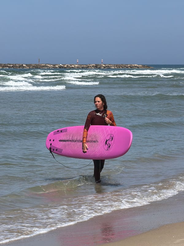 Morning beach activities captured along Tel Aviv coastline
