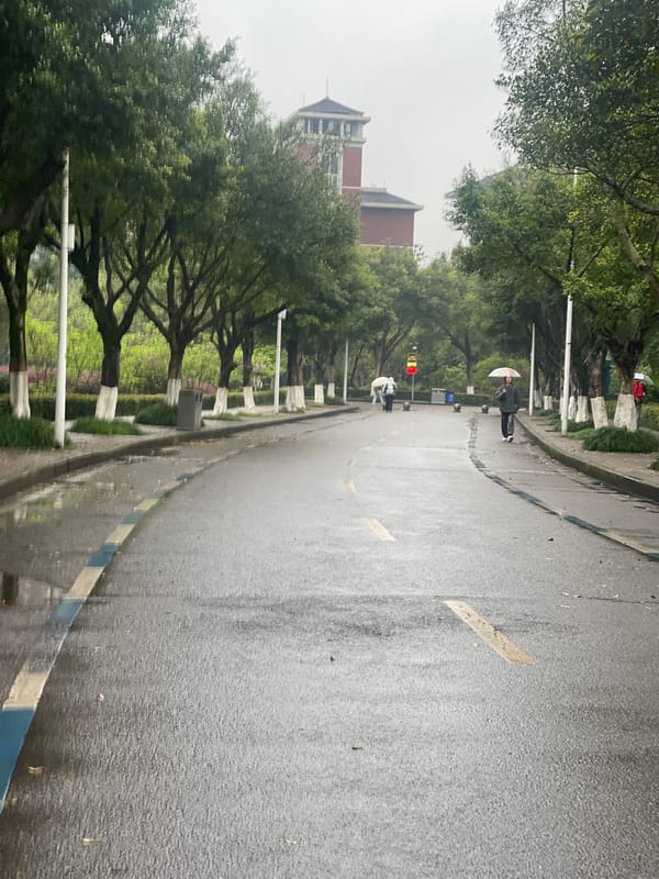 Badminton play and rainy streets documented in Chongqing