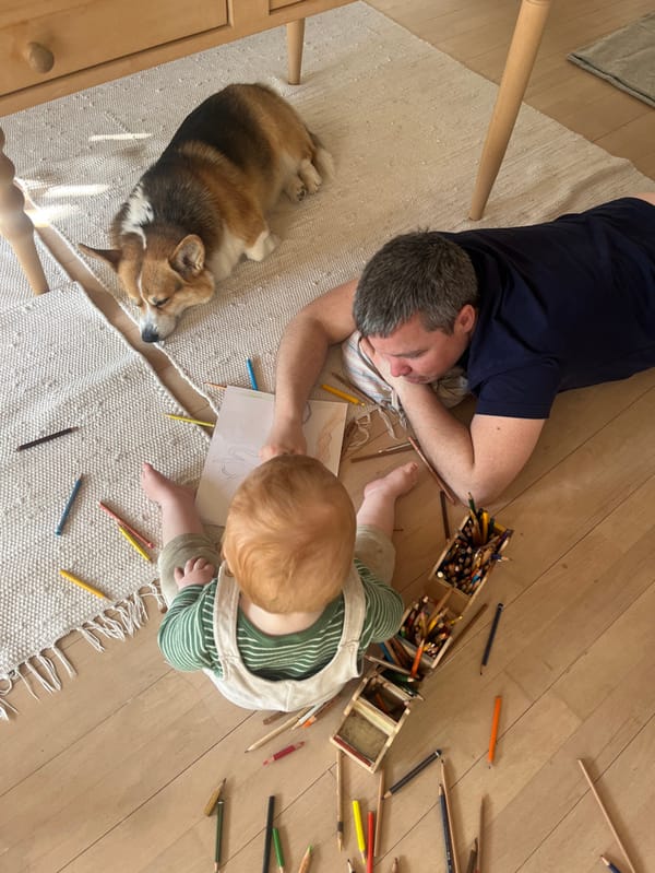 Family enjoys quiet afternoon at home in Hohenbrunn