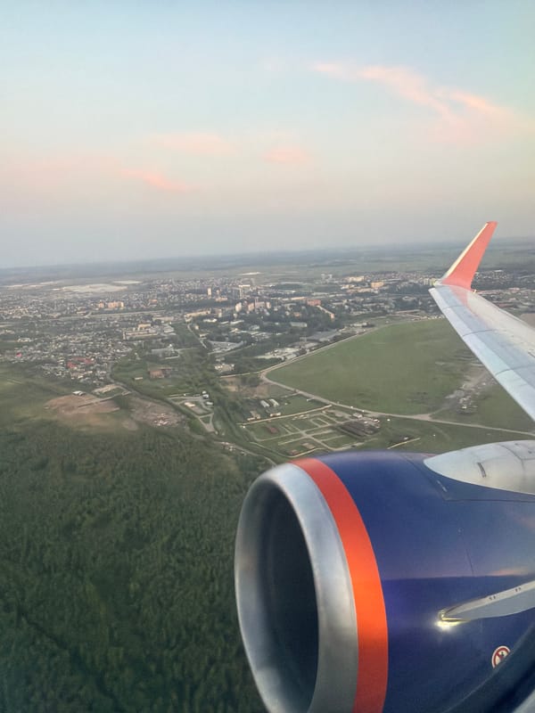 Aerial view of Ob, Russia captured from aircraft