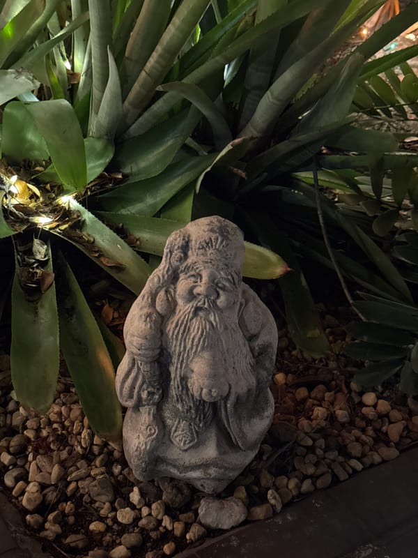 Origami Sushi Bar's quirky Key West garden at night