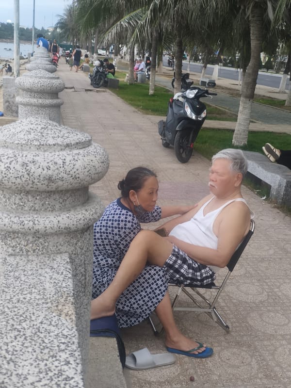 Beach life and a seaside moment in Nha Trang, Vietnam