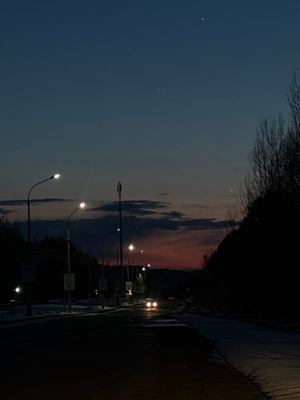 Twilight sky gradient photographed in Ust-Ilimsk, Russia