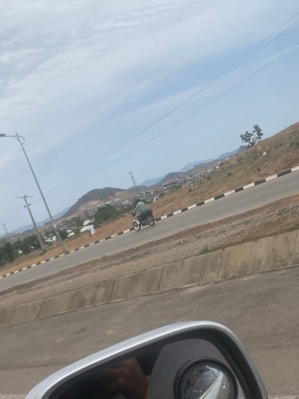Highway scenery captured near Abuja, Nigeria