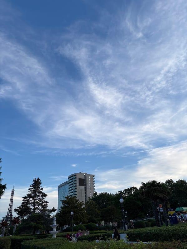Evening scenes documented across Varna's Sea Garden entertainment district