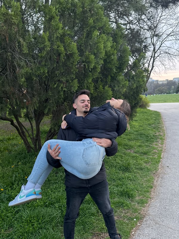Couple spotted embracing, walking together in Sofia park