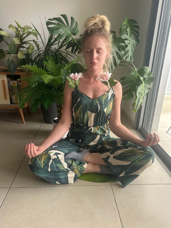 Yoga session and meditation post documented in Petah Tikva