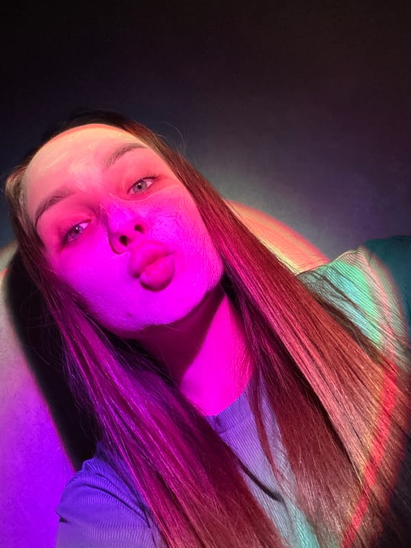 Portrait session with colored lighting captured in Chaikovsky, Russia