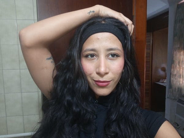 Woman documents beauty routine in Porlamar bathroom selfies