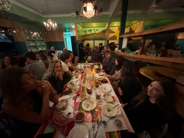Early morning dining gathering captured at Los Angeles restaurant