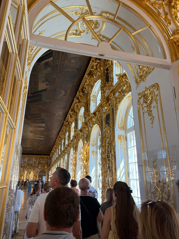 Inside the gilded halls of Catherine Palace, Pushkin