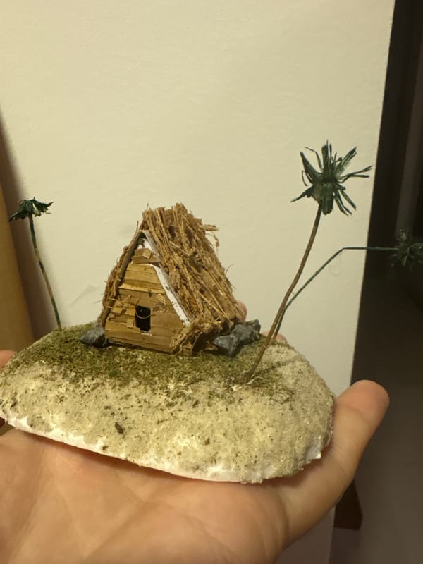 Miniature diorama collection documented in Nha Trang crafting session