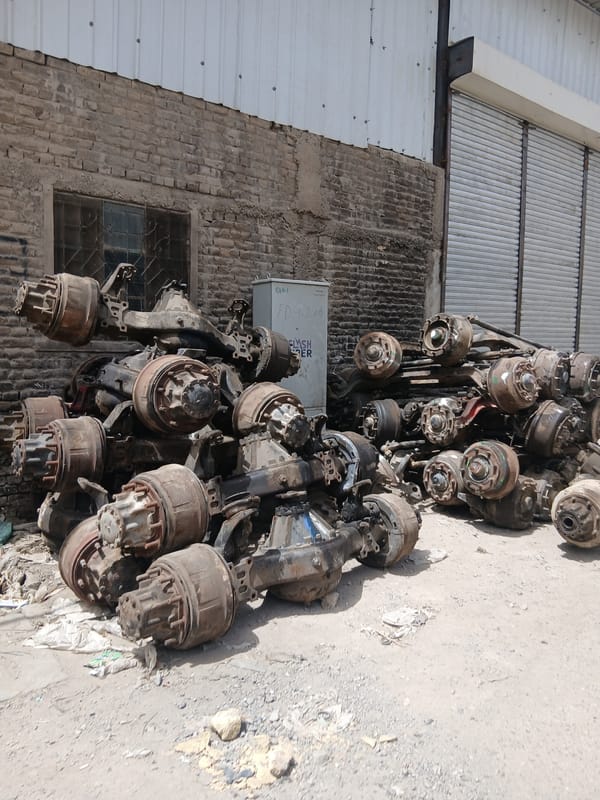 Used truck parts pile spotted in Quetta City