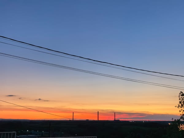 Evening fountain light show during sunset in Svishtov, Bulgaria