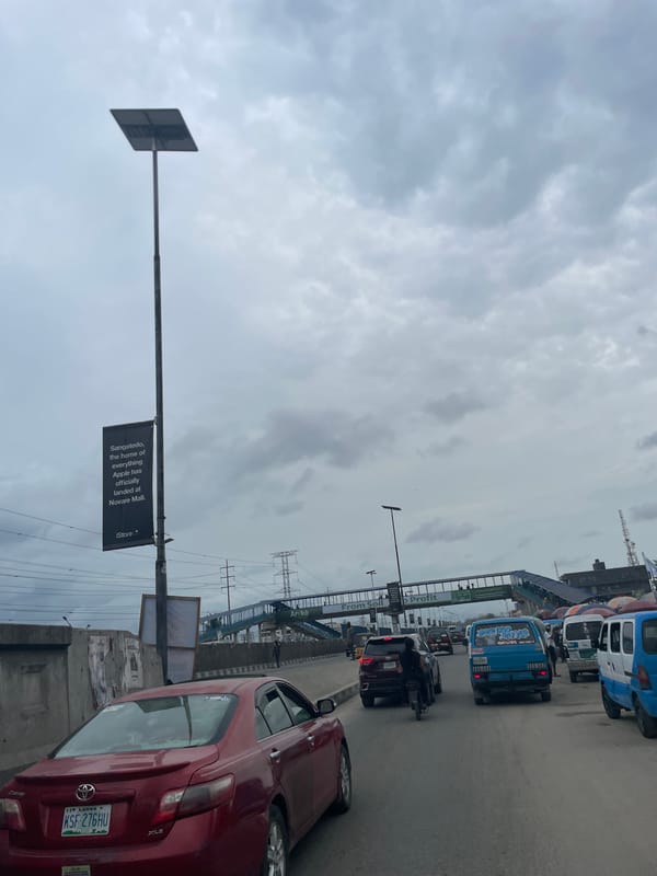 Traffic congestion observed on Lekki street near Sangotedo overpass