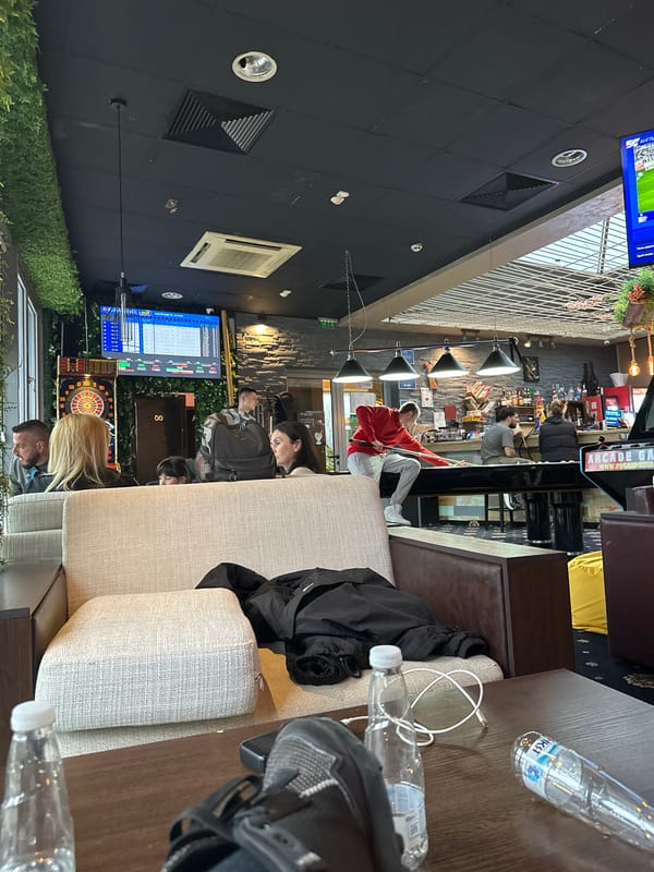 Bar hangout documented through selfies and venue shots in Plovdiv