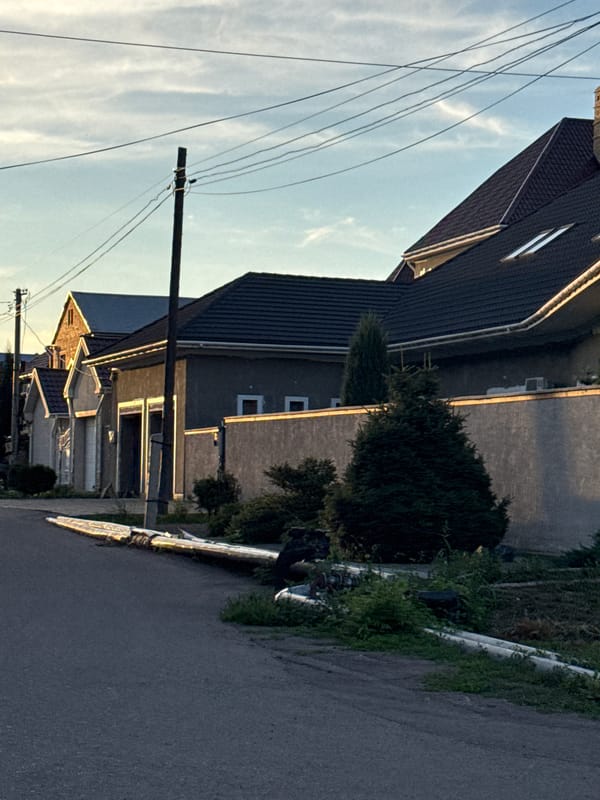 Petropavl neighborhood street and construction, summer afternoon