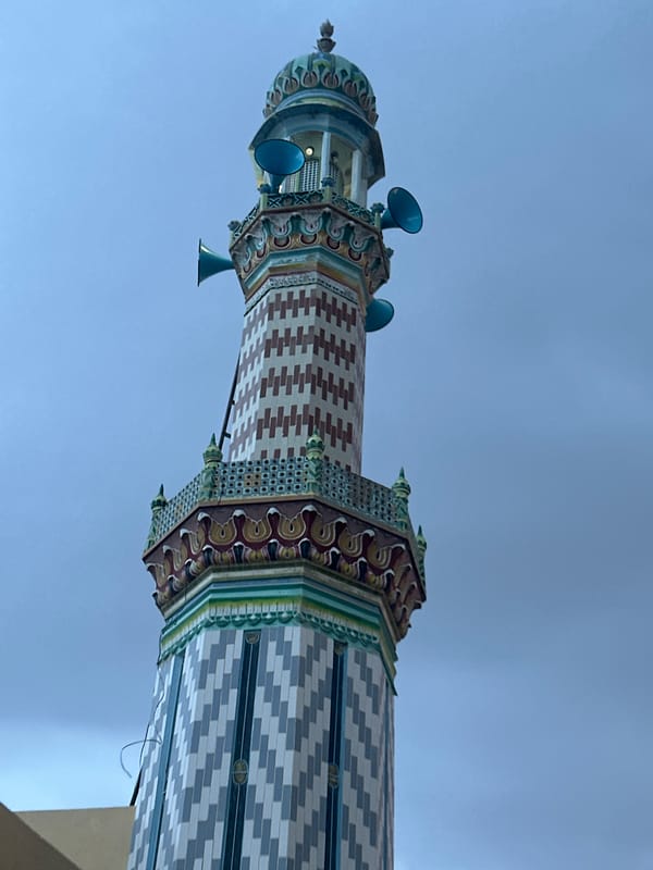 Daily life moments captured around minarets and street scenes