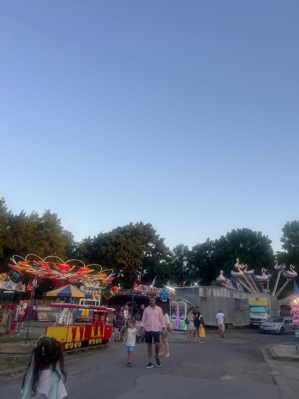 Summer fairground scene at a Kiten, Bulgaria amusement park