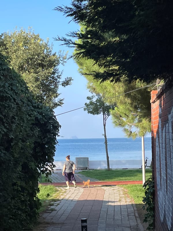Kadıköy beach and streets on a quiet summer morning