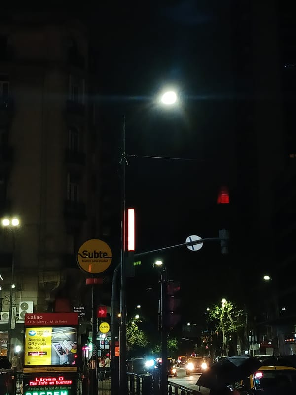 Evening street scenes and daily life documented in Buenos Aires