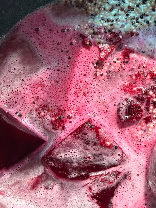 Beetroot cooking session documented in Krasnoyarsk kitchen