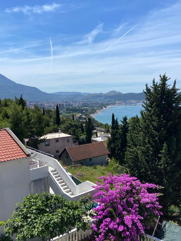 Morning balcony views in Šušanj with a caffeine check-in