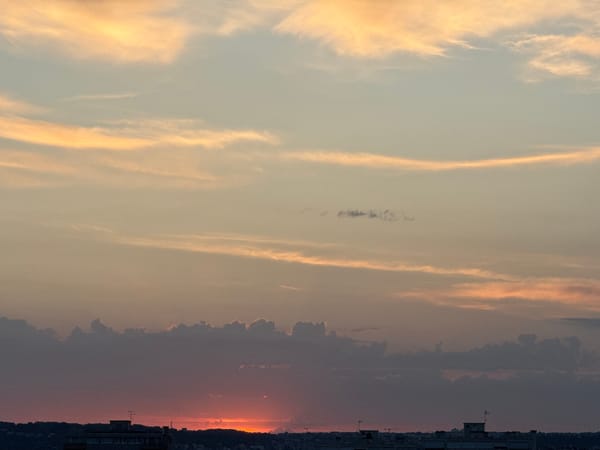 City sunset documented from multiple angles and heights