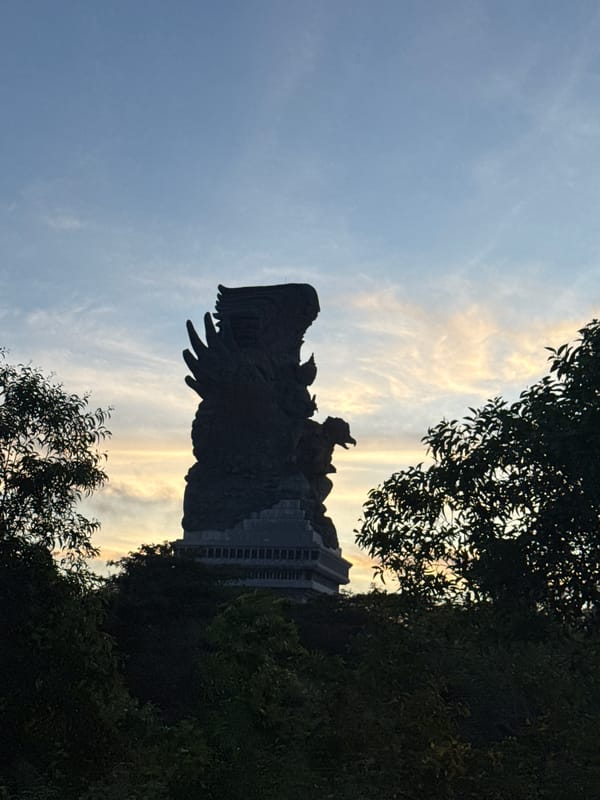 Monument photographed at twilight in Kuta Selatan, Indonesia