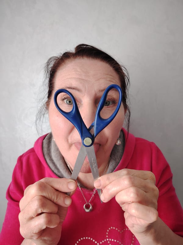 Woman in Neftekamsk engages in playful morning activities indoors