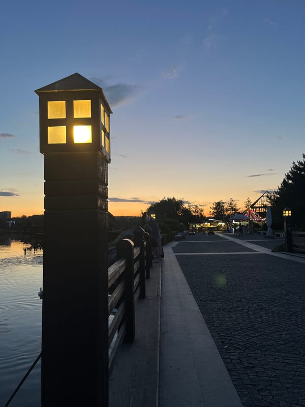 Summer solstice evening along the Dnipro riverfront