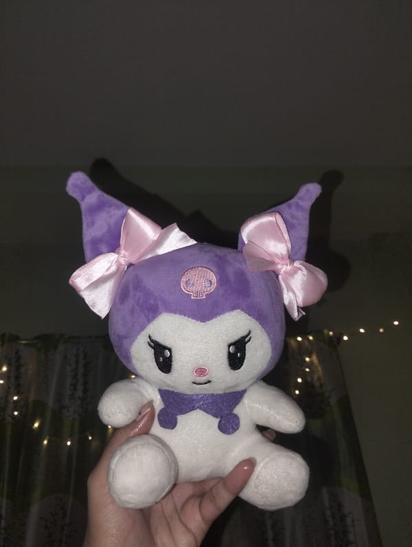 Kuromi plush toy photographed and handled in Dhaka