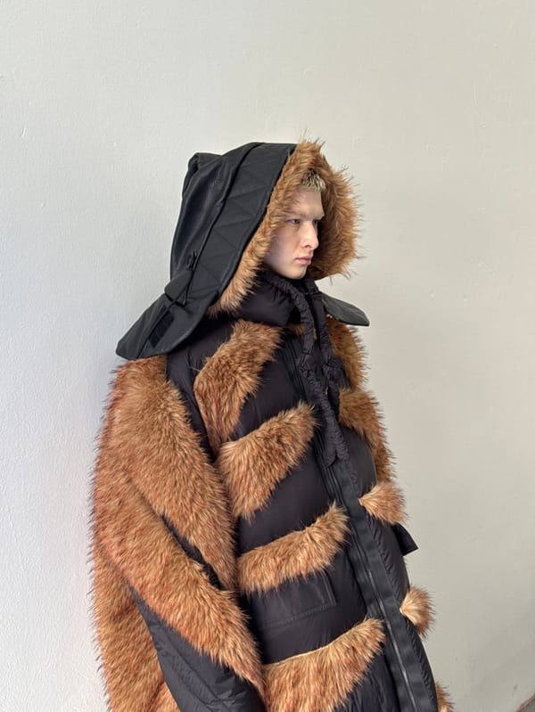 Fashion model photographed during Milan street style session