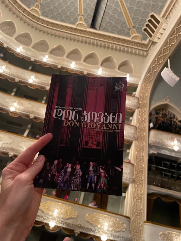 Evening opera visit documented in Tbilisi's historic cultural quarter