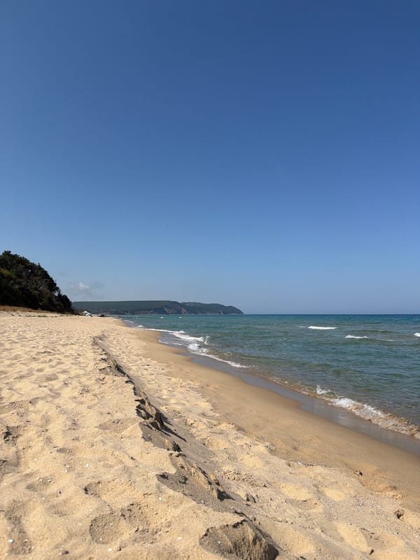 Sunny day on Obzor's Black Sea beach, Bulgaria