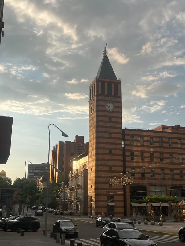Golden hour in Dnipro: fountains, construction, and street-level life