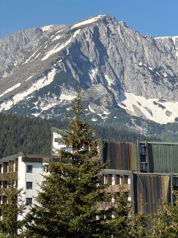 Morning mountain views captured in Žabljak, Montenegro residential area