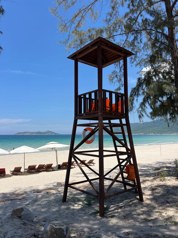 Beach scene captured at Cong Hai Vietnam resort area