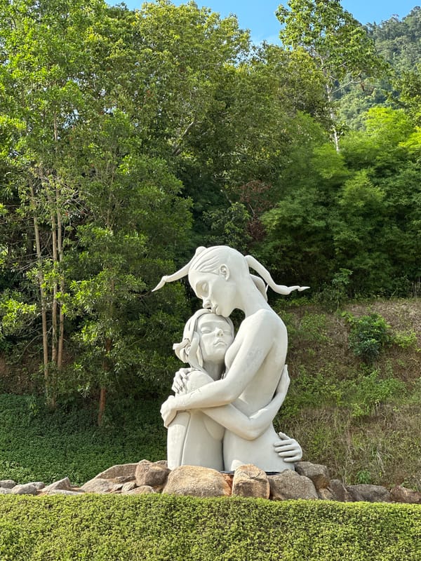 Quirky sculpture garden meets luxury lagoon pool in Ko Samui